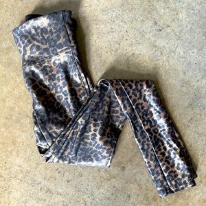 Spanx Faux Leather Leopard Leggings